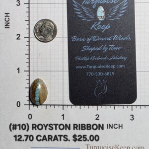 Royston Ribbon turquoise cabochon Stone #10, stabilized