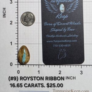 Royston Ribbon turquoise cabochon Stone #9, stabilized